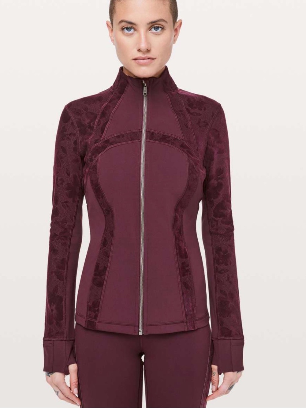 Lululemon Define Jacket Flocked Dark Adobe 8 Floral Velvet Discontinued